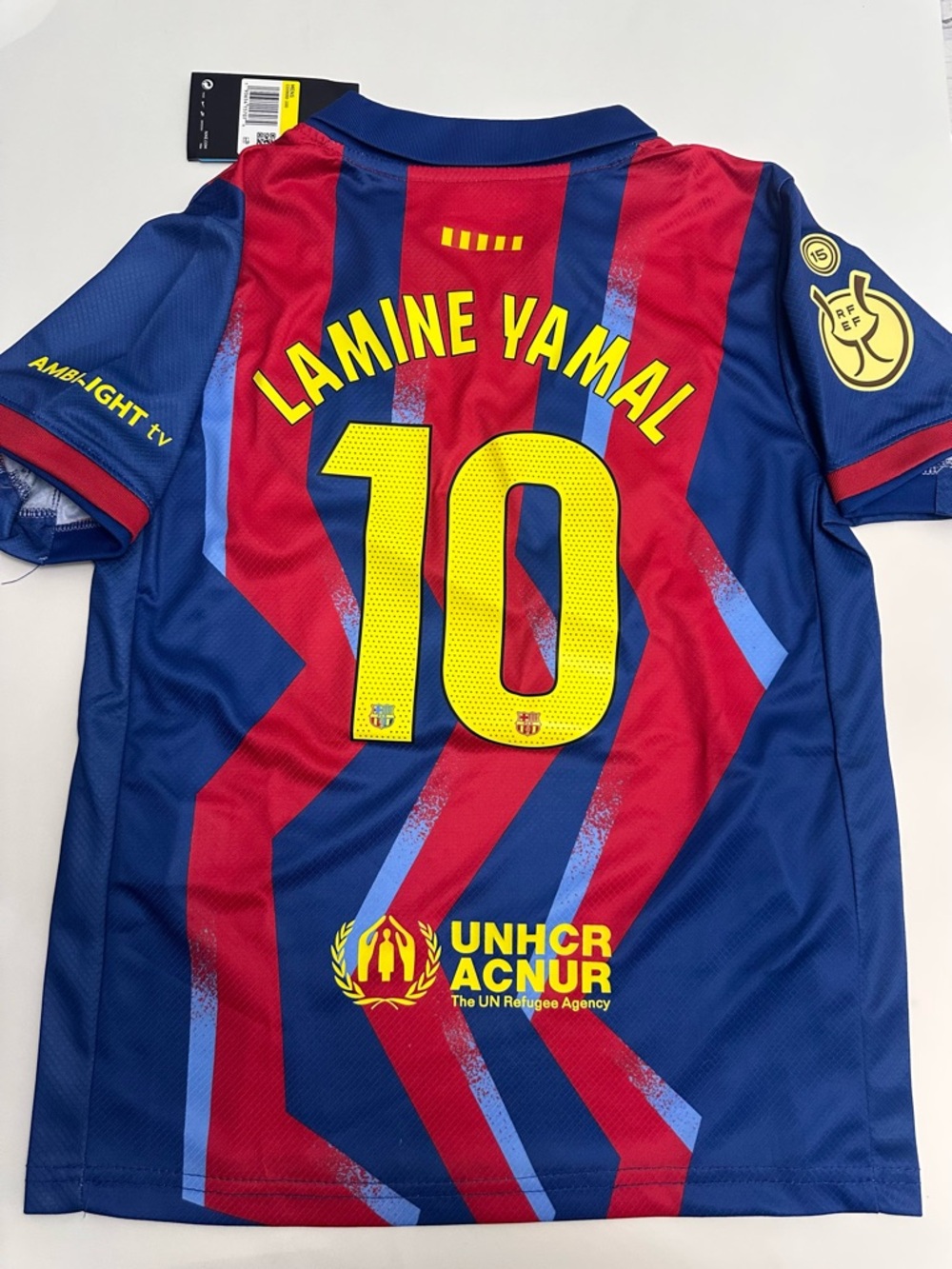 Kid’s FC Barcelona Striped Home Soccer Set - Red, Blue & Yellow - Picture 3 of 4
